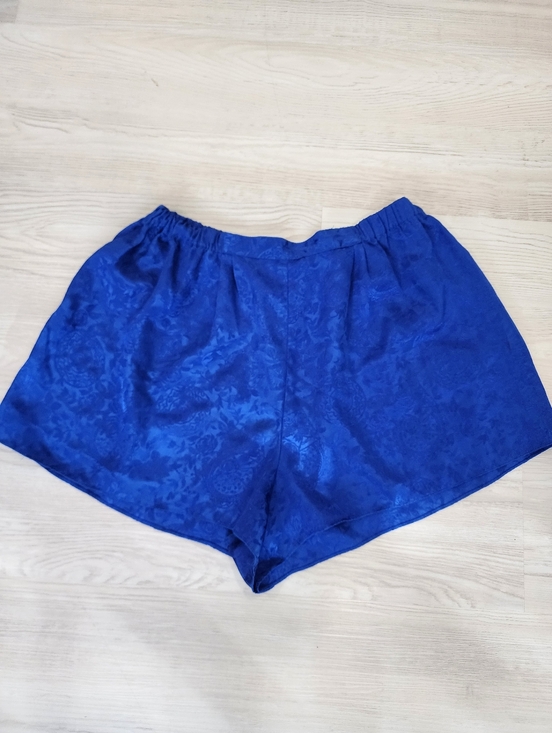 Victoria's Secret Pants - ​Vintage Victoria's Secret Gold Label Royal Blue Polyester Knit Shorts Medium 90